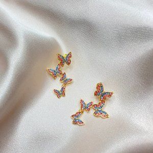 Butterfly drop earrings